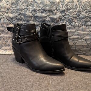 Guess Black Ankle Booties with Buckle Detail
